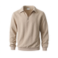 Herren-Casual-Strickpullover mit Halb-Reißverschluss und Zopfmuster