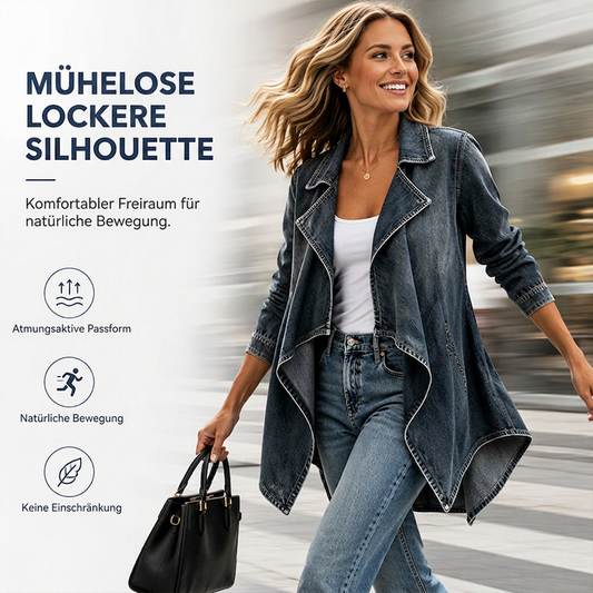 💎✨ Bestseller – Jeans-Trenchjacke für Damen mit offenem Schnitt