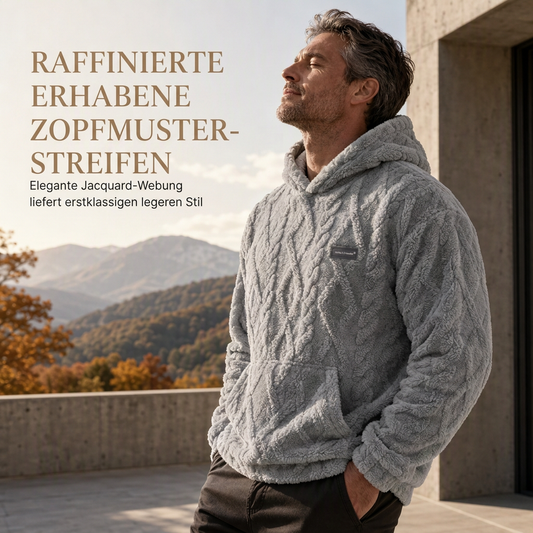 📢📢50%Rabatt!!!🎉✨Herren Winter Kapuzenpullover mit Warmfutter, Jacquard-Muster, langärmeliges Sweatshirt für Freizeit und Outdoor-Aktivitäten