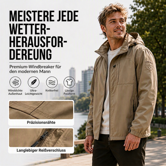 Vielseitige wasser- und winddichte Jacke für Herren