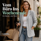 💎🌸 Jetzt im Trend – Damen Zopfstrick-Blazer mit Seitenstreifen – elegant