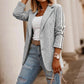 💎🌸 Jetzt im Trend – Damen Zopfstrick-Blazer mit Seitenstreifen – elegant