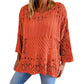 📢📢50% Rabatt!!! 🎉✨ Damen Lochstrick-Häkelpullover