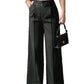 Damen Marlenehose mit hohem Bund, weitem Bein und Gürtel