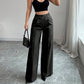 Damen Marlenehose mit hohem Bund, weitem Bein und Gürtel
