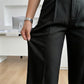 Damen Marlenehose mit hohem Bund, weitem Bein und Gürtel