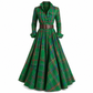 Plus-Size-Kleid für Damen im französischen Vintage-Karomuster mit unregelmäßigem Saum und figurformendem, schlankmachendem Design