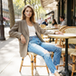 Vintage-Jeans mit Rissen und geradem Bein für Damen
