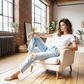 Vintage-Jeans mit Rissen und geradem Bein für Damen