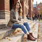 Vintage-Jeans mit Rissen und geradem Bein für Damen