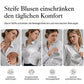 Elegante Samtbluse mit langen Ärmeln für Damen