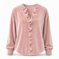 Elegante Samtbluse mit langen Ärmeln für Damen