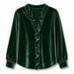 Elegante Samtbluse mit langen Ärmeln für Damen