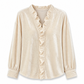 Elegante Samtbluse mit langen Ärmeln für Damen