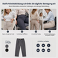 Damen-Faltenhose mit konisch zulaufendem Knöchellang, Gürtel mit doppeltem Metallring-Akzent und halbelastischem Bund