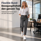 Damen-Faltenhose mit konisch zulaufendem Knöchellang, Gürtel mit doppeltem Metallring-Akzent und halbelastischem Bund