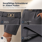 Damen-Faltenhose mit konisch zulaufendem Knöchellang, Gürtel mit doppeltem Metallring-Akzent und halbelastischem Bund
