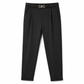 Damen-Faltenhose mit konisch zulaufendem Knöchellang, Gürtel mit doppeltem Metallring-Akzent und halbelastischem Bund