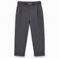 Damen-Faltenhose mit konisch zulaufendem Knöchellang, Gürtel mit doppeltem Metallring-Akzent und halbelastischem Bund