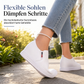 Damen-Slipper aus weichem Leder mit versteckter Erhöhung, flache rutschfeste Sohle