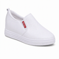 Damen-Slipper aus weichem Leder mit versteckter Erhöhung, flache rutschfeste Sohle