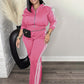 📢📢50% Rabatt!!! 🎉✨ Schicker sportlicher Trainingsanzug – Outfit aus langärmliger Jacke & Hose