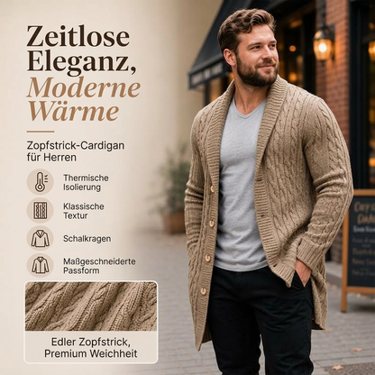 📢📢50% Rabatt!!! 🎉✨ Mittelanger Zopfstrick-Cardigan für Herren