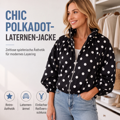 📢🎉50%Rabatt!!!🛍️✨Lässige gepunktete Jacke mit Reißverschluss für Damen