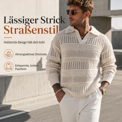 ⭐ 4,9 Sterne – nicht ohne Grund! Herren-Strickpullover mit Reverskragen und Cut-Outs