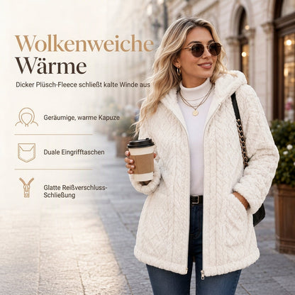 Lässiger, einfarbiger Plüschcardigan für Damen