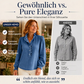 Jeans-Oberteil für Damen mit Rüschenkragen und Puffärmeln