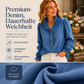 Jeans-Oberteil für Damen mit Rüschenkragen und Puffärmeln