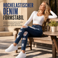 Damen High Waist Ripped Skinny Jeans, Destroyed Dehnbare Denim-Hose
