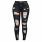 Damen High Waist Ripped Skinny Jeans, Destroyed Dehnbare Denim-Hose
