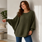 Locker gestrickter Damenpullover mit Fledermausärmeln