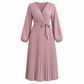 📢📢50% Rabatt!!! 🎉✨ Elegantes Damen-Maxikleid im Wickellook mit V-Ausschnitt & Falten
