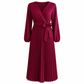 📢📢50% Rabatt!!! 🎉✨ Elegantes Damen-Maxikleid im Wickellook mit V-Ausschnitt & Falten