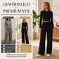📢📢50%Rabatt!!!🎉✨Geripptes Crop-Top mit weitem Bein-Hosen-Set für Damen