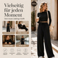📢📢50%Rabatt!!!🎉✨Geripptes Crop-Top mit weitem Bein-Hosen-Set für Damen