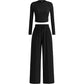 📢📢50%Rabatt!!!🎉✨Geripptes Crop-Top mit weitem Bein-Hosen-Set für Damen
