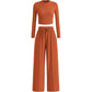 📢📢50%Rabatt!!!🎉✨Geripptes Crop-Top mit weitem Bein-Hosen-Set für Damen