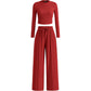 📢📢50%Rabatt!!!🎉✨Geripptes Crop-Top mit weitem Bein-Hosen-Set für Damen
