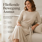 Geripptes A-Linie-Midikleid für Damen mit Rundhalsausschnitt, 3/4-Ärmeln und Taschen