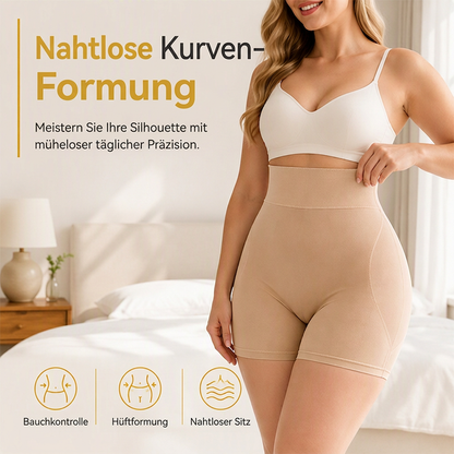 Hoch sitzende, gepolsterte Shapewear-Shorts für Damen mit Bauchweg-Effekt