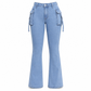 📢🎉50%Rabatt!!!🛍️✨Hochelastische, taillierte Cargo-Schlagjeans für Damen mit Pattenentaschen