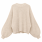 📢🎉50%Rabatt!!!🛍️✨Lässiger Strickpullover mit Rundhalsausschnitt, lockerer Passform, Fledermaus-Langärmeln und einfarbigem Design