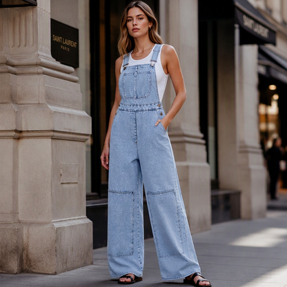 Schmeichelnder Denim-Jumpsuit