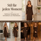 Damen Midi-Kleid mit eckigem Ausschnitt und Trompetenärmeln