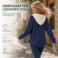 Locker sitzendes Strick-Kapuzenpullover für Damen