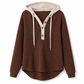 Locker sitzendes Strick-Kapuzenpullover für Damen